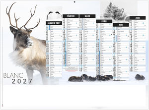 Calendrier bancaire publicitaire Blanc 2027 1