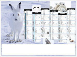 Calendrier bancaire publicitaire Blanc 2027 2