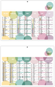 Calendrier bancaire publicitaire Bulles 2027 3