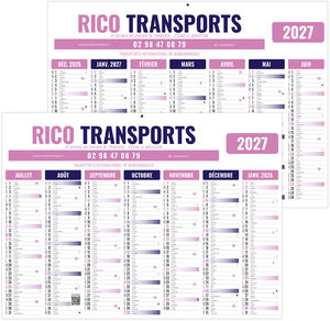 Calendrier bancaire publicitaire Gameco 2027 1