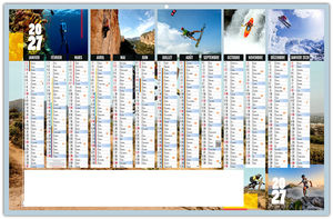 Calendrier bancaire publicitaire Intense 2027
