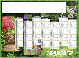 Calendrier bancaire publicitaire Jardins 2027 2