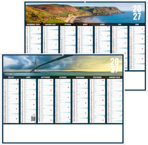 Calendrier bancaire publicitaire Liberté Normandie 2027