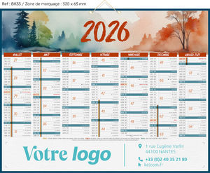 Calendrier bancaire publicitaire peinture France, Paysage France 1