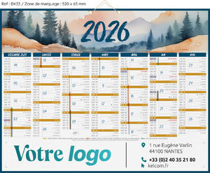 Calendrier bancaire publicitaire peinture France, Paysage France