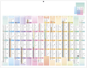Calendrier bancaire publicitaire Scolaire Pastel Maxi 2027 1