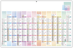Calendrier bancaire publicitaire Scolaire Pastel Maxi 2027