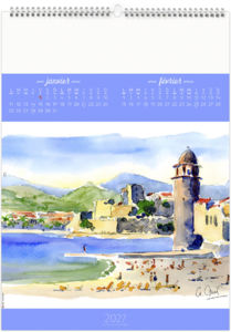 Calendrier illustré entreprise Aquarelles 2027 2
