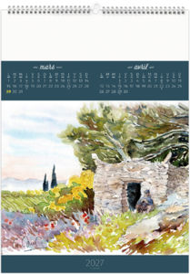 Calendrier illustré entreprise Aquarelles 2027 3