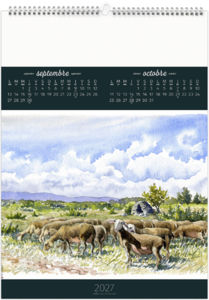 Calendrier illustré entreprise Aquarelles 2027 6