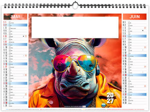 Calendrier illustré personnalisable Fresque 2027 3