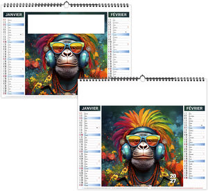 Calendrier illustré personnalisable Fresque 2027