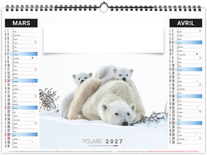 Calendrier illustré personnalisable Neige 2027 2