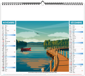 Calendrier illustré personnalisable Néo Rétro 2027 12