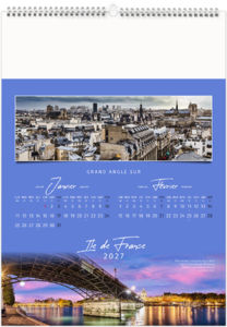 Calendrier illustré personnalisable Paysages de France 2027 2