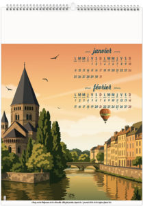 Calendrier illustré personnalisable Tour de France Vintage 2027 2