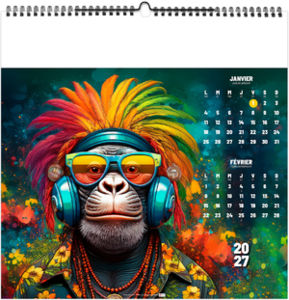 Calendrier illustré personnalisable Zanimos Pop'Art 2027 2