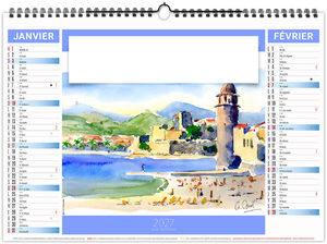 Calendrier illustré personnalisé Provence 2027 1