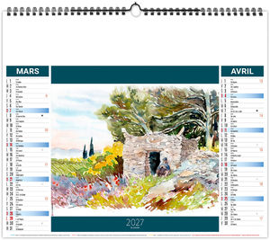 Calendrier illustré personnalisé Provence 2027 8