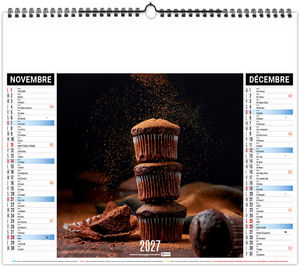 Calendrier illustré personnalisé Recettes 2027 12