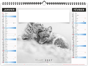 Calendrier illustré publicitaire Neige 2027 1