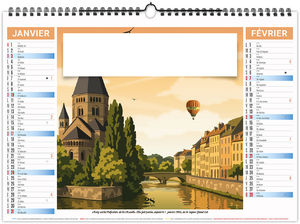 Calendrier illustré publicitaire Néo Rétro 2027 1