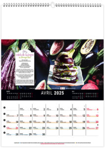 Calendrier mural couleurs cuisine 2026 3