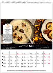 Calendrier mural couleurs cuisine 2026