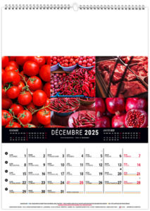 Calendrier mural couleurs marché 2026 11