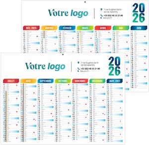 Calendrier personnalisable arlequin 2026