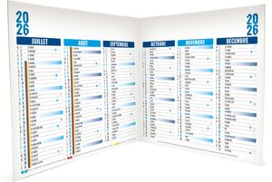 Calendrier personnalisable origami carré bleu 2026 1