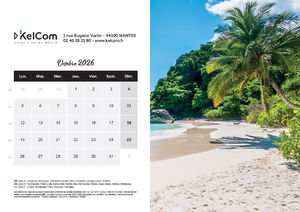 Calendrier personnalisé chevalet Plages 210 x 148 mm 10