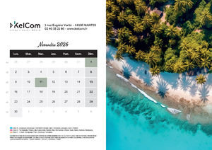 Calendrier personnalisé chevalet Plages 210 x 148 mm 11