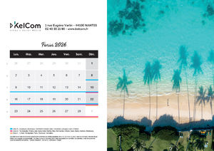 Calendrier personnalisé chevalet Plages 210 x 148 mm 2