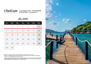 Calendrier personnalisé chevalet Plages 210 x 148 mm 3