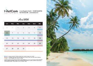 Calendrier personnalisé chevalet Plages 210 x 148 mm 4