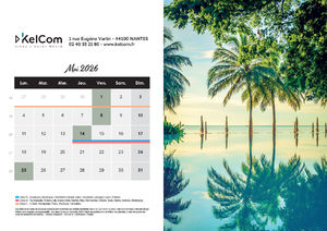 Calendrier personnalisé chevalet Plages 210 x 148 mm 5