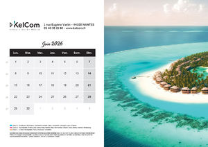 Calendrier personnalisé chevalet Plages 210 x 148 mm 6