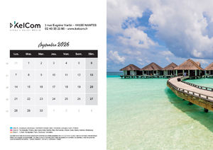 Calendrier personnalisé chevalet Plages 210 x 148 mm 9
