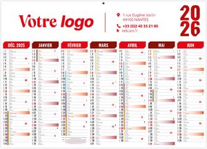 Calendrier personnalisé florentin rouge 2026 1