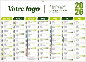 Calendrier personnalisé florentin vert 2026 1