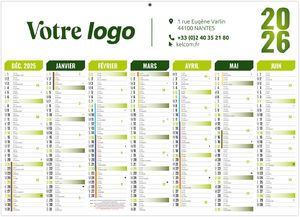 Calendrier personnalisé florentin vert 2026 2