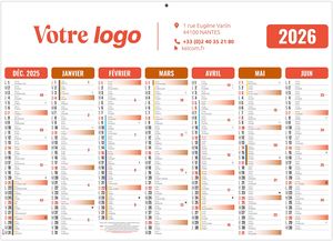 Calendrier personnalisé gameco rouge 2026 1