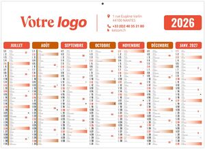 Calendrier personnalisé gameco rouge 2026 2