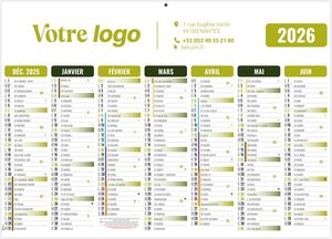 Calendrier personnalisé gameco vert 2026 1