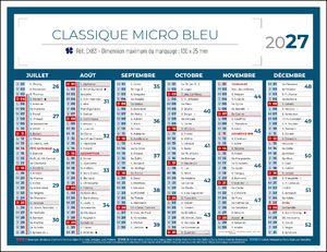 Calendrier publicitaire, Classique Micro 1