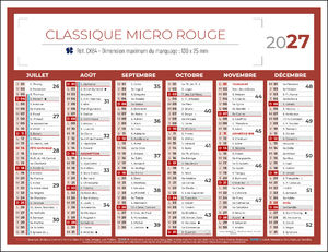 Calendrier publicitaire, Classique Micro 3