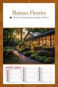 Calendrier publicitaire fleur, Maisons Fleurs 1