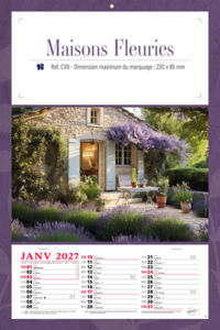 Calendrier publicitaire fleur, Maisons Fleurs 2