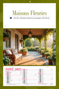 Calendrier publicitaire fleur, Maisons Fleurs 3